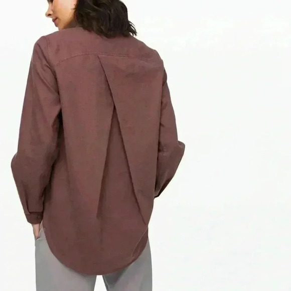 Lululemon Full Day Ahead Shirt Antique Bark Size 10 - Picture 2 of 6